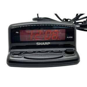 Sharp SPC026 Digital Alarm Clock Red LED Snooze Y2K Early 2000s Tested Working